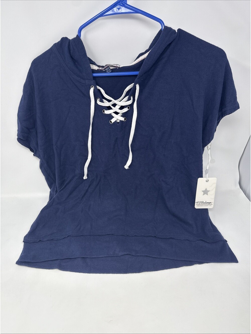P. J. Salvage Soft Blue Shirt Hoodie Size Small
